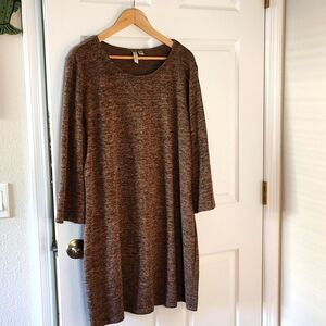 Tacera Brown Long Sleeve Dress